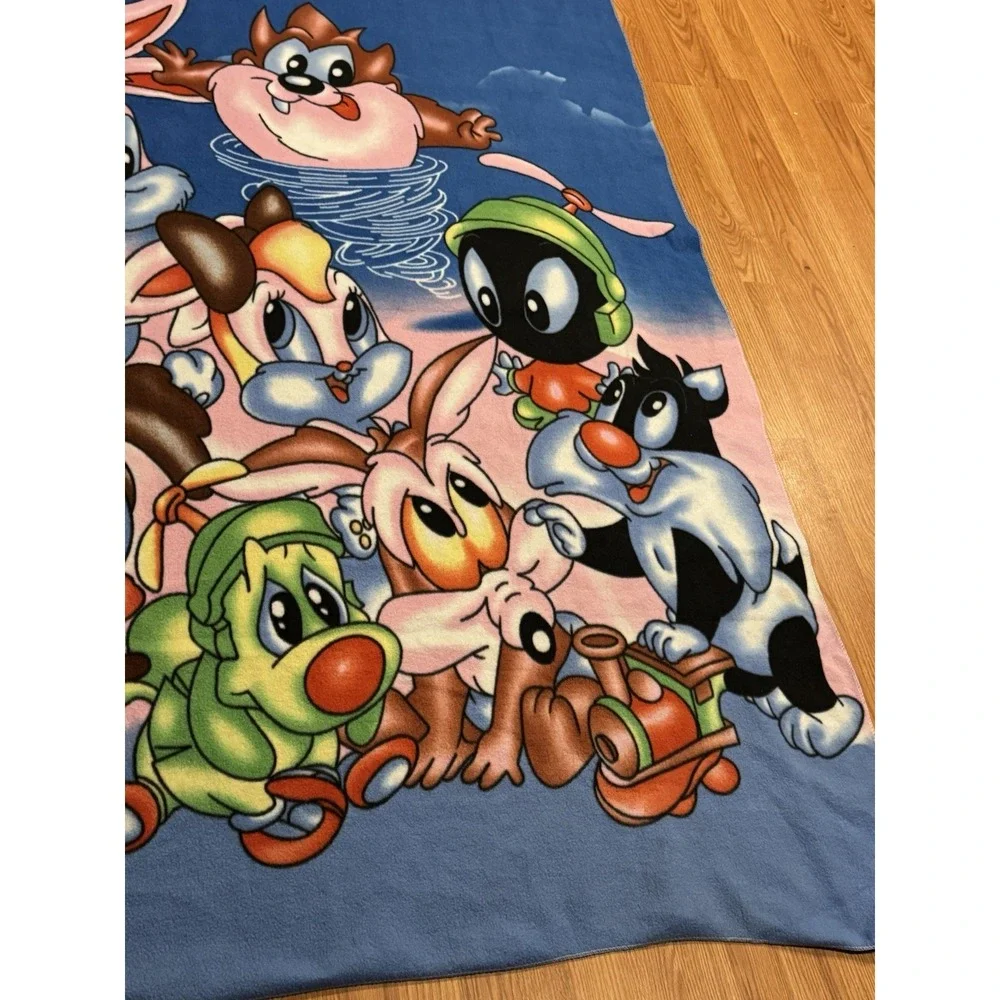 Vintage Baby Looney Tunes Blanket Large Lola Tweety Taz 78 x 57 Paul Stuart Rare
